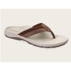 NWT Vionic Canoe Dennis Toe-Post Sandal‎ - Men's Leather Flip-flop size 7
